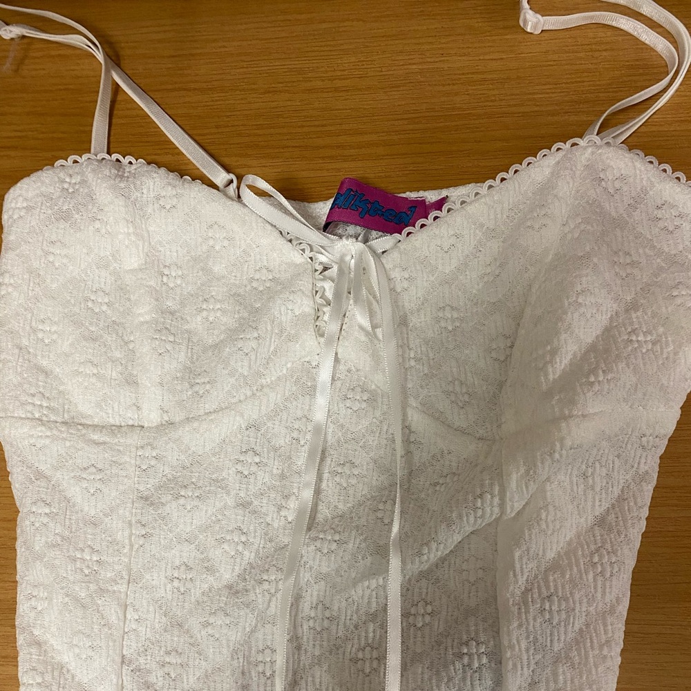 Edikted never worn white corset crop top